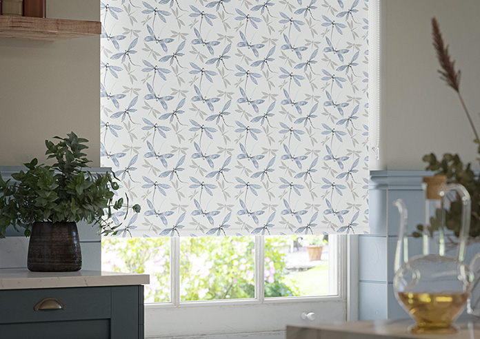 Dragonflies, River Blue - Roller Blind - Image 5